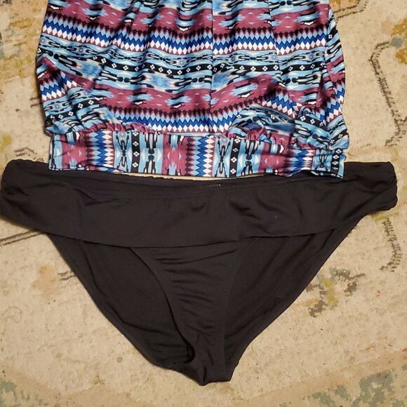 Women Summer Retro Tankini Set Padded Swimming Costume Swimwear Swimsuit Bathing - Picture 4 of 10